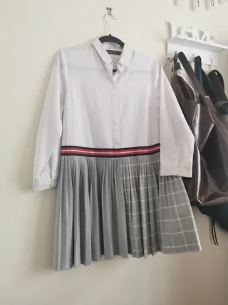 Vestido Zara Plisado Cuadros