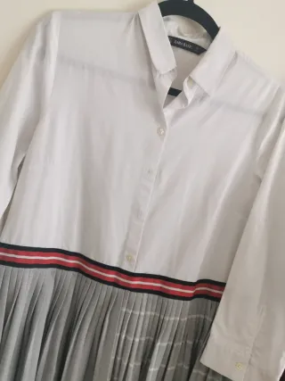 Vestido Zara Plisado Cuadros