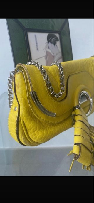 Bolso Celin Amarillo Piel Cadena