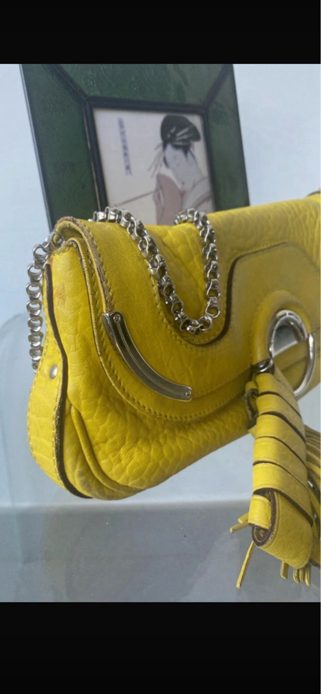 Bolso Celin Amarillo Piel Cadena