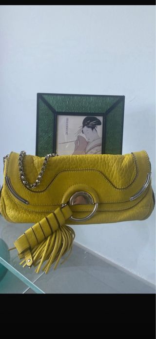 Bolso Celin Amarillo Piel Cadena