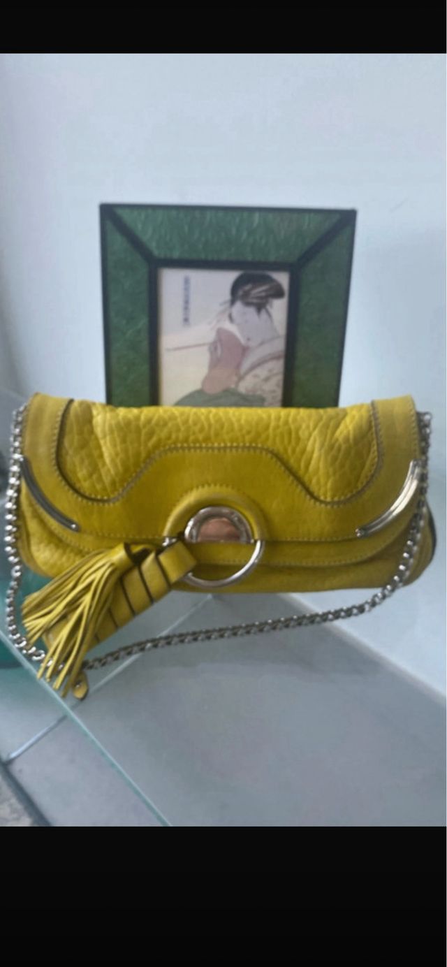 Bolso Celin Amarillo Piel Cadena