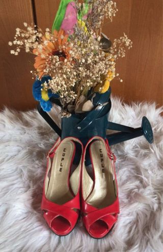 Sandalias Cuplé Charol Rojo Talla 35
