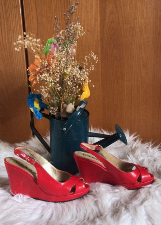 Sandalias Cuplé Charol Rojo Talla 35