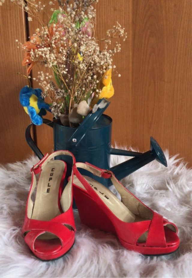 Sandalias Cuplé Charol Rojo Talla 35