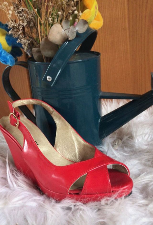 Sandalias Cuplé Charol Rojo Talla 35