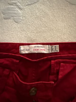 Pantalones Chino Aberdeen Slim Rojos Talla 40