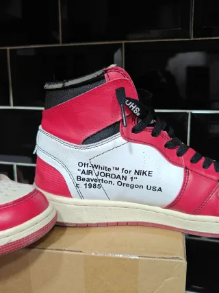 Jordan 1 Off White Beige Rojo