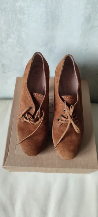 BOTINES MUJER UNISA MARRÓN CORDONES 40