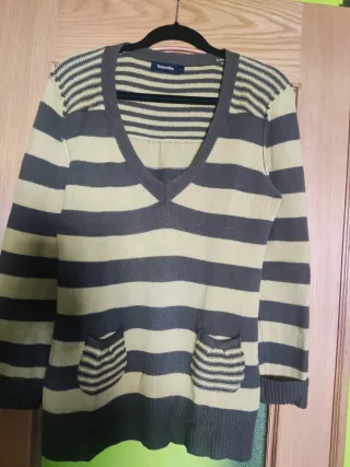 Jersey Tintoretto rayas verdes y amarillas