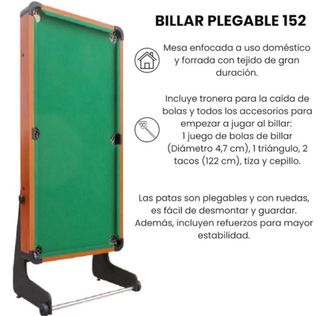 Mesa de billar plegable