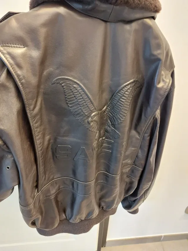 Giubbotto pelle Top Gun marrone scuro