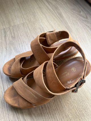 Sandalias cuña Promod Marrón T.40