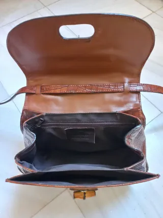 Bolso Piel Paula del Lungo Marrón.