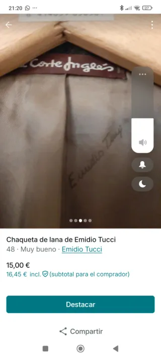Chaqueta Emidio Tucci Lana Cuadros Marrón Gris