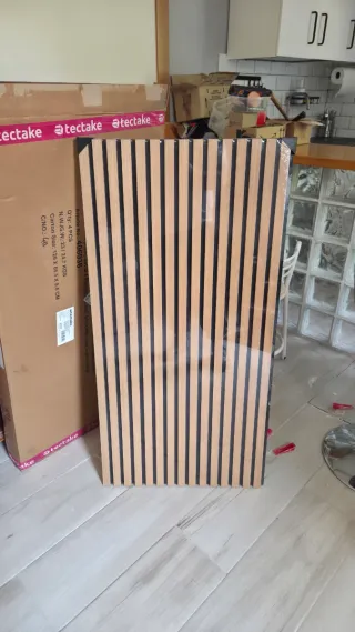 Panel Acústico Tectake Madera y Negro precintado