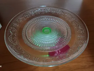 Porta torta in vetro verde