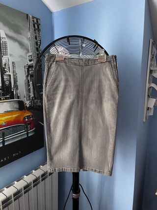 Falda vaquera gris elástica