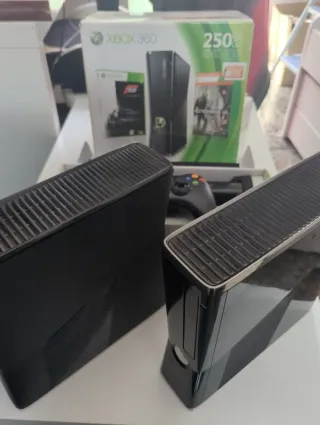 Xbox 360 + Kinect + Mando + Xbox 360 con juegos 