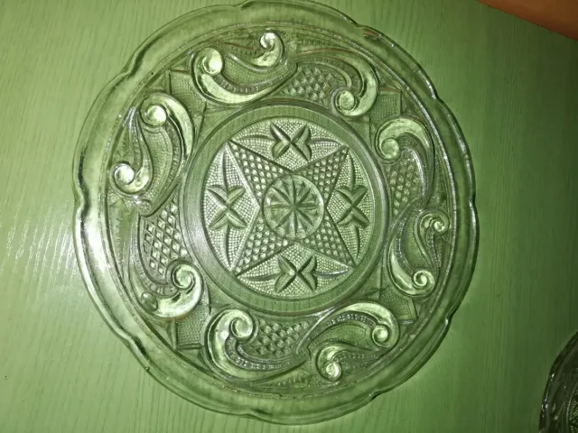 Juego 4 platos cristal tallado Vintage