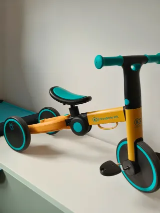 Bicicleta/Triciclo KinderKraft Amarillo/Turquesa.