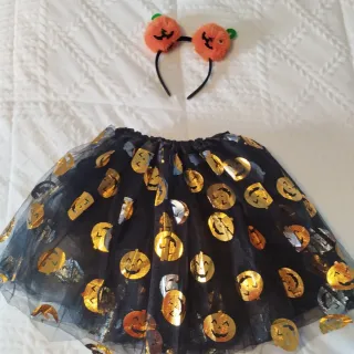 Tutú y diadema calabaza Halloween