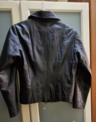 Cazadora Piel Negra Talla M Artesana