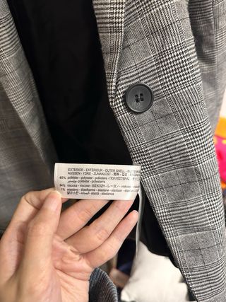 Blazer Zara Gris Cuadros