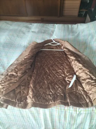 Chaqueta de cuero marrón mujer