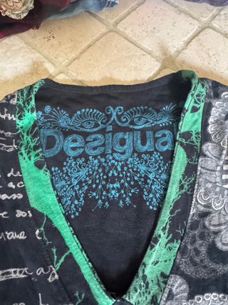 Vestito Desigual nero e verde taglia S