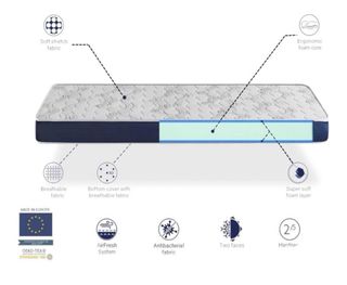 Letto singolo 70x160 faggio + materasso