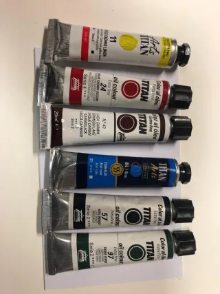 6 Tubos Pintura Óleo Titan 20ml