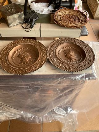 2 Piatti Decorativi in Rame
