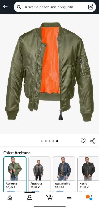 Chaqueta Bomber Brandit Verde Talla M