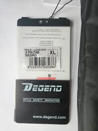 TRAJE DE AGUA DEGEND EVO NEGRO XL NUEVO SIN ESTREN
