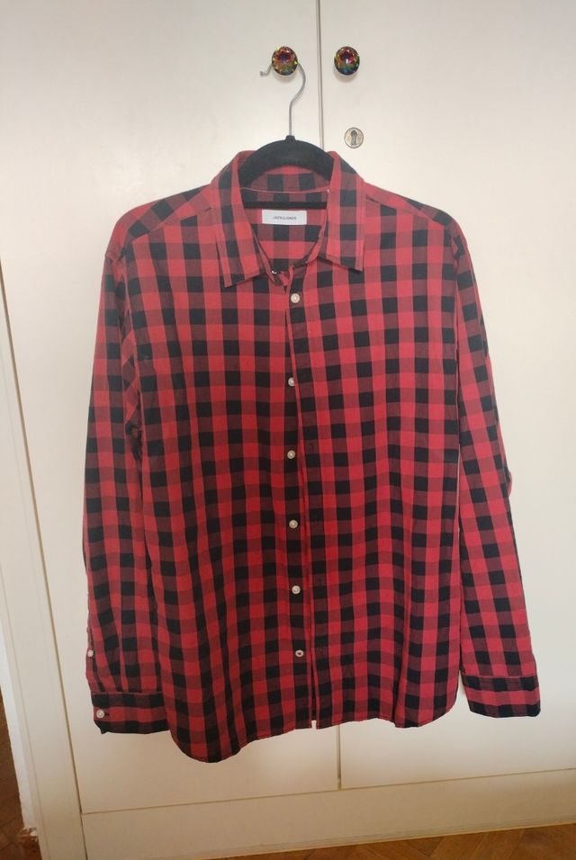 Camisa cuadros roja y negra Talla M