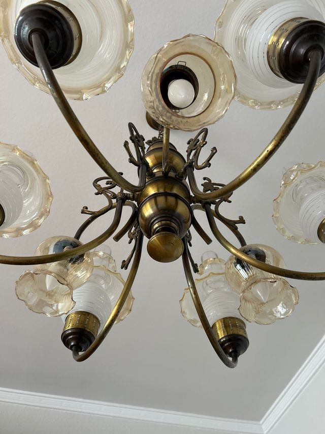 Lámpara de techo vintage dorada