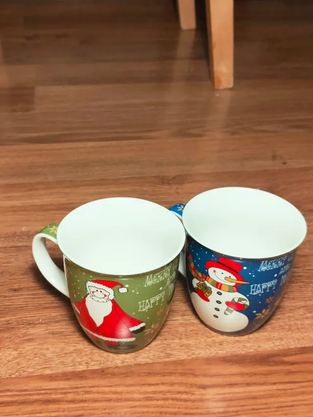 Juego 2 Tazas Navideñas Cerámica