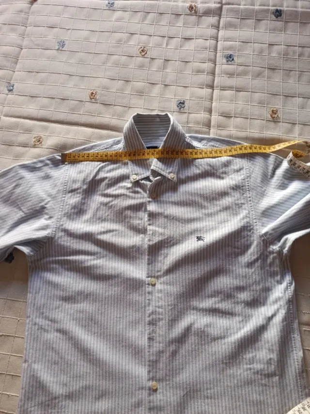 Camisa Burberry Rayas Azul y Blanco