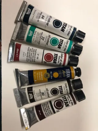 6 Tubos Pintura Óleo Titan 20ml