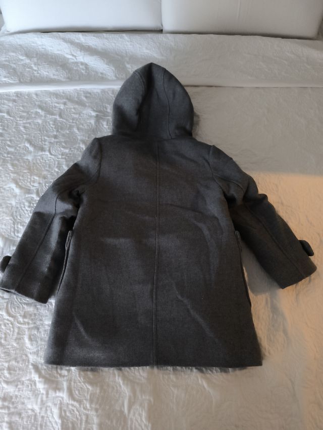 Abrigo niña gris con capucha