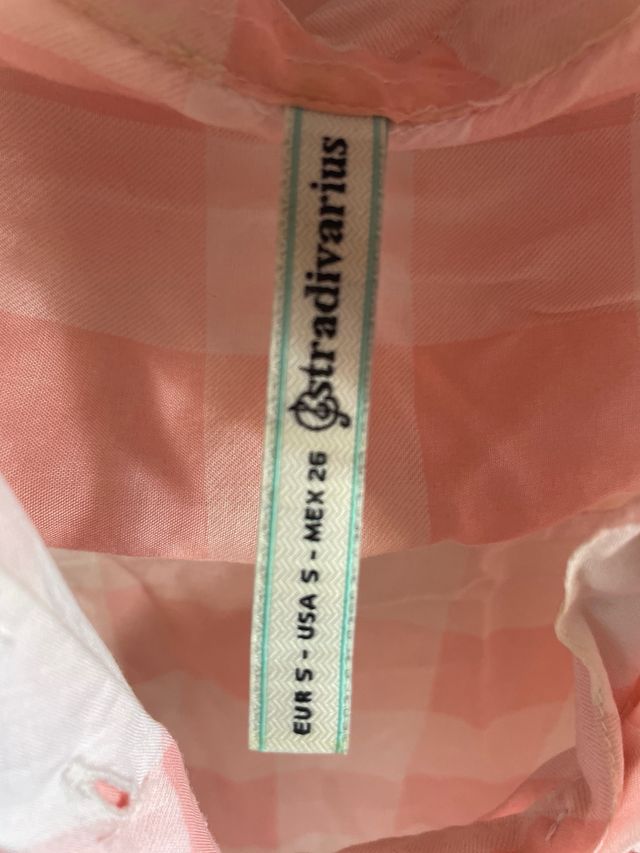 Camisa cuadros rosa y blanca
