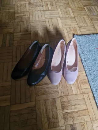 Zapatos planos mujer negros y rosas