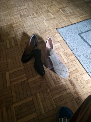 Zapatos planos mujer negros y rosas