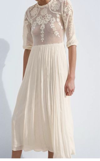 Vestido Zara bordado crochet crep talla S