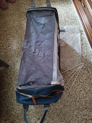 Mochila cambiador bebé azul