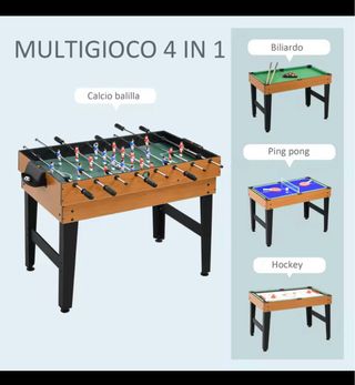 Futbolín multijuego con 10/12 juegos