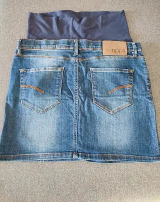 Gonna premaman in denim blu