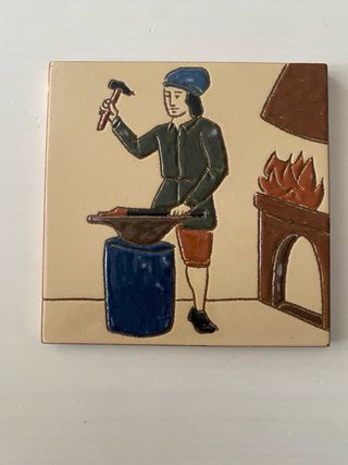 Lote 2 azulejos decorativos antiguos