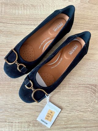 Manoletinas Geox Mujer Talla 35 Negras Elegantes